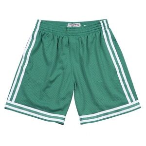 NBA Men's Athletic Shorts in Green and White